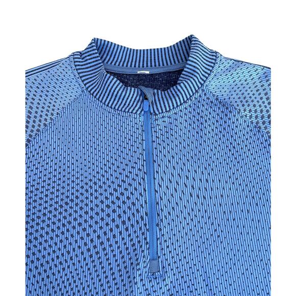 Lululemon Rest Less Cropped Pullover Size 12 Blue Nile 1/2 Zip Seamless - Picture 4 of 7